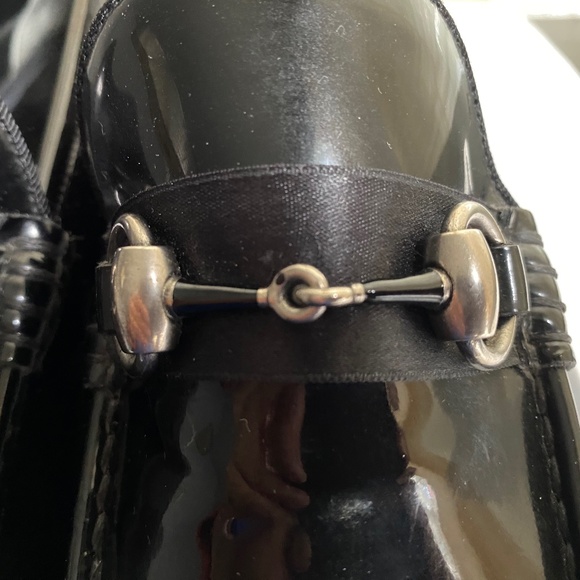 Gucci black leather Men loafers dress shoes 39 moccasin flats slip on horsebit